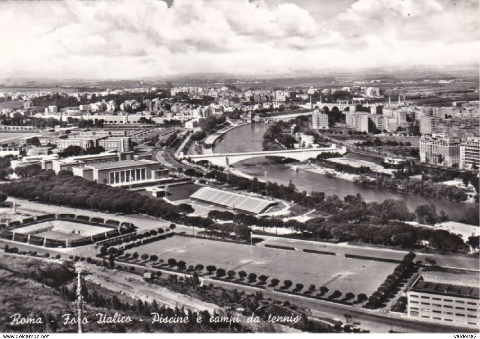 ROMA - FORO ITALICO - PISCINE E CAMPI DA TENNIS - PANORAMA - ANNULLO  AMBULANTE ROMA / MILANO - 1967 - Stadien & Sportanlagen