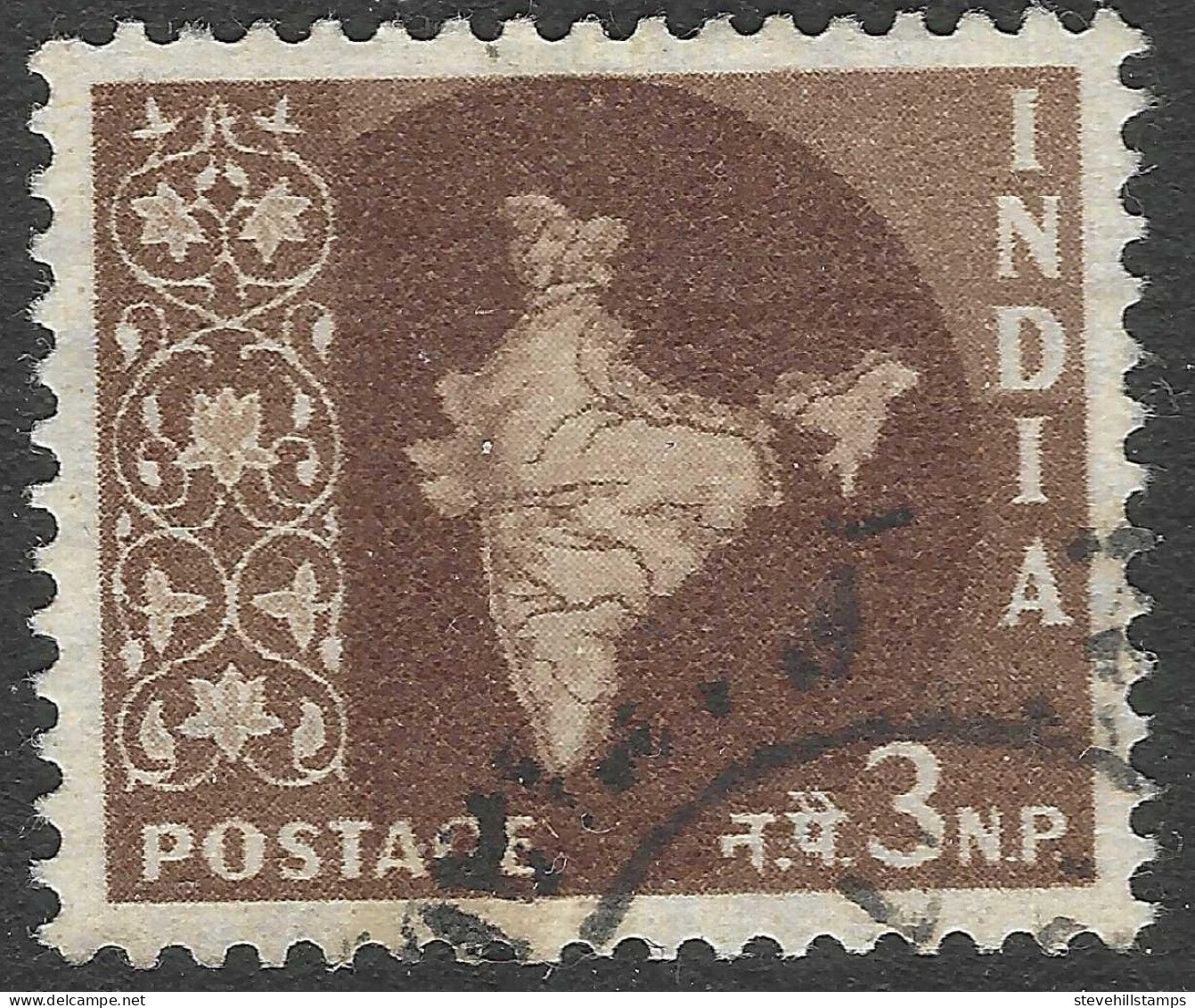 India. 1958-63 Definitives. 3np Used. Asokan Capital W/M. SG 401 - Oblitérés