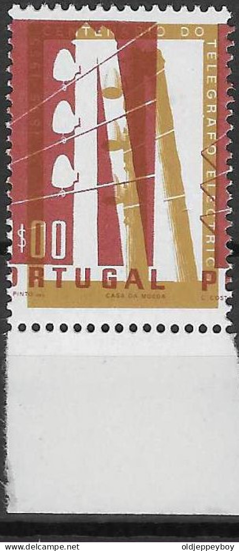 ERRO VARIEDADE ERROR VARIETY PORTUGAL Telégrafo Elétrico Mf815 COR CARMIM MUITO DESLOCADA MAJOR COLOUR SHIFT MNH** - Ongebruikt