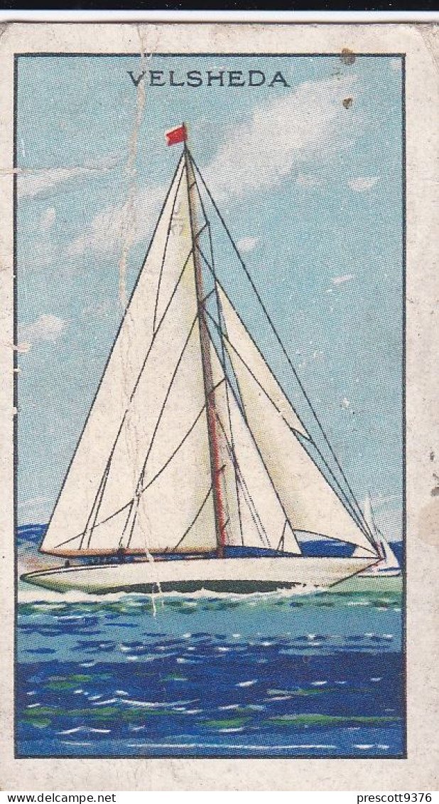 Champions 1934 - 24 Velsheda, J Class Yacht - Athetics, Walking    - Gallaher Cigarette Card - Original - Sport - Gallaher