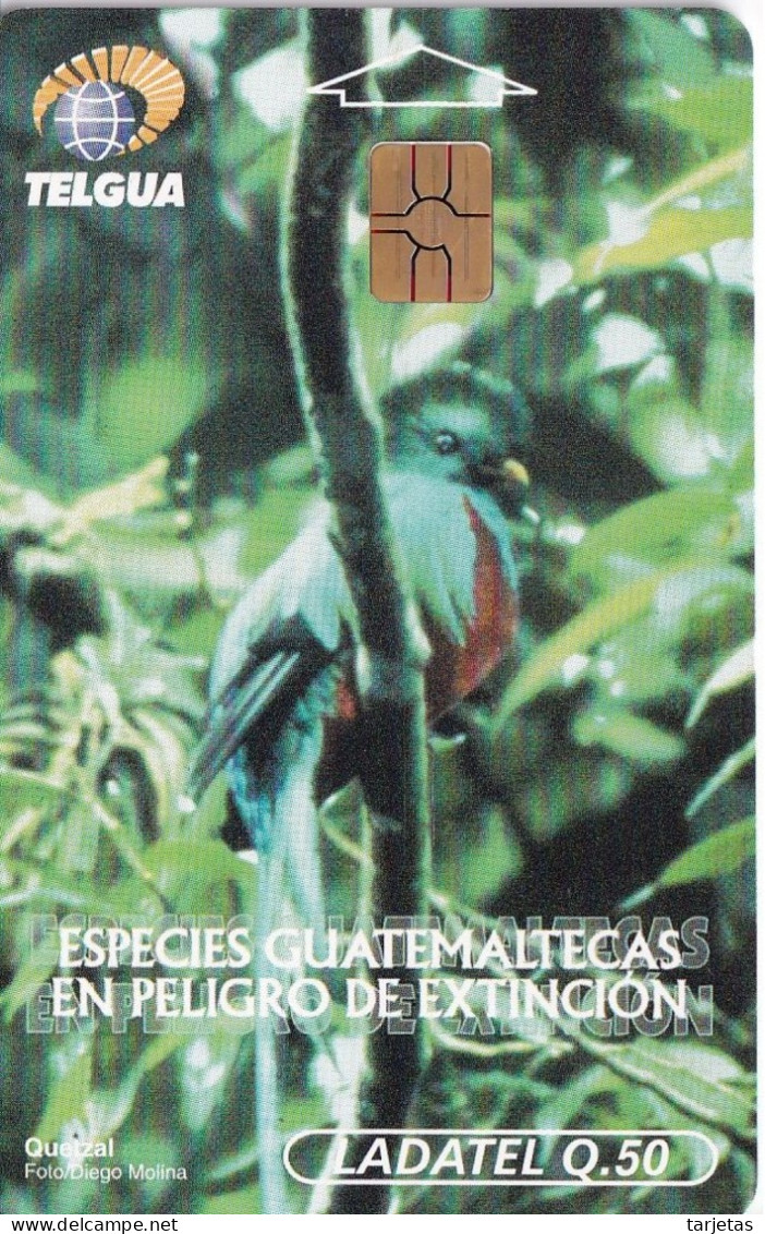 TARJETA DE GUATEMALA DE UN QUETZAL (BIRD-PAJARO) - Guatemala