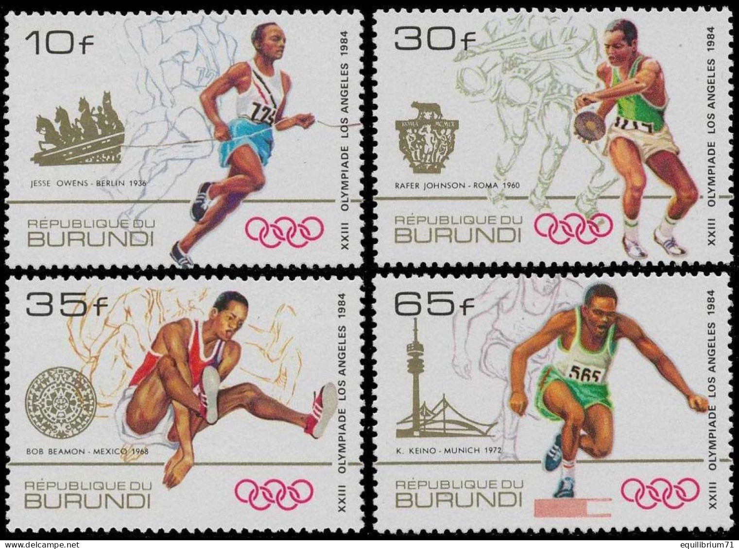 932/935** - Jeux Olympiques à / Olympische Spelen In / Olympische Spiele In - Los Angeles - 1984 - BURUNDI - Neufs