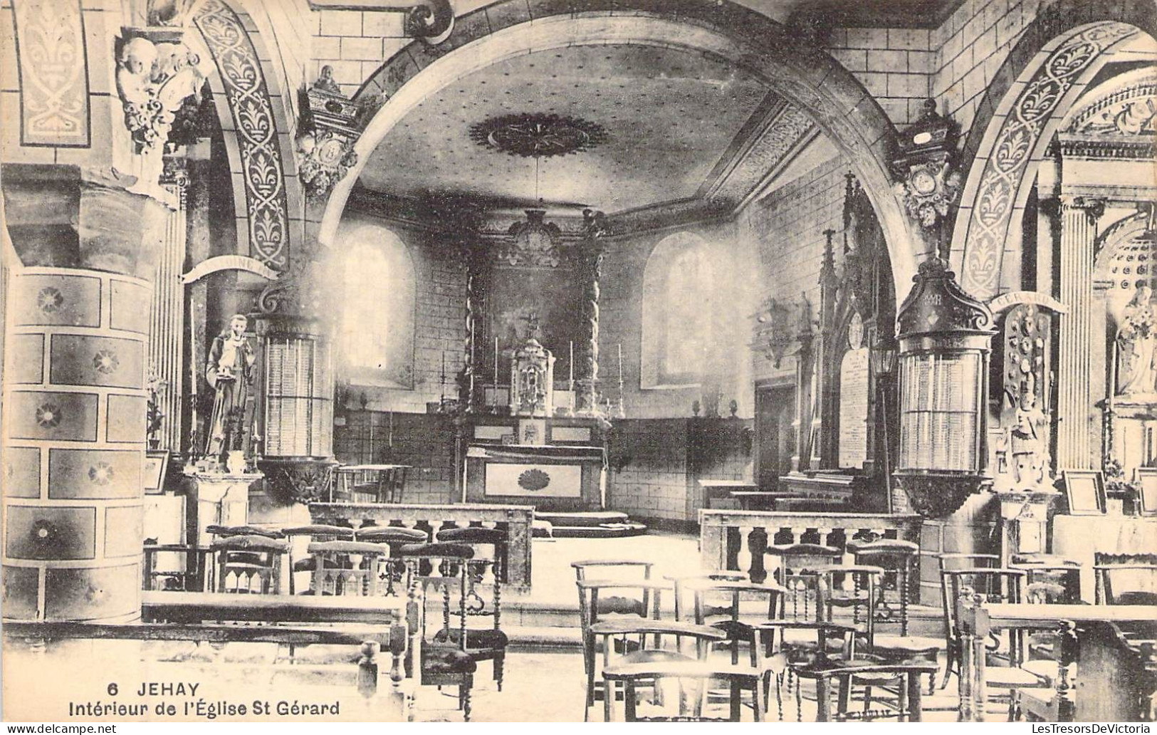 BELGIQUE - JEHAY - Intérieur De L'église St Gérard - Carte Postale Ancienne - Otros & Sin Clasificación