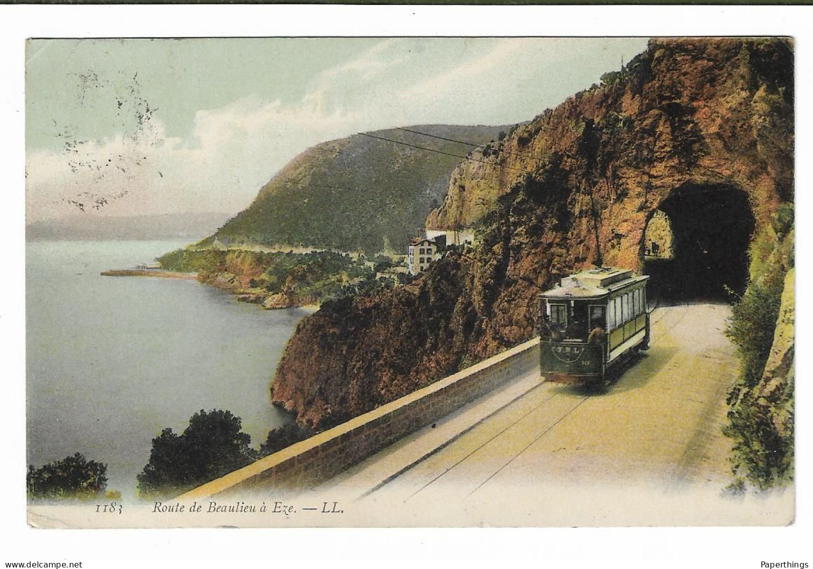 Postcard, France, Route De Beaulieu A Eze. - LL. Train, Tunnel, Landscape. - Schienenverkehr - Bahnhof