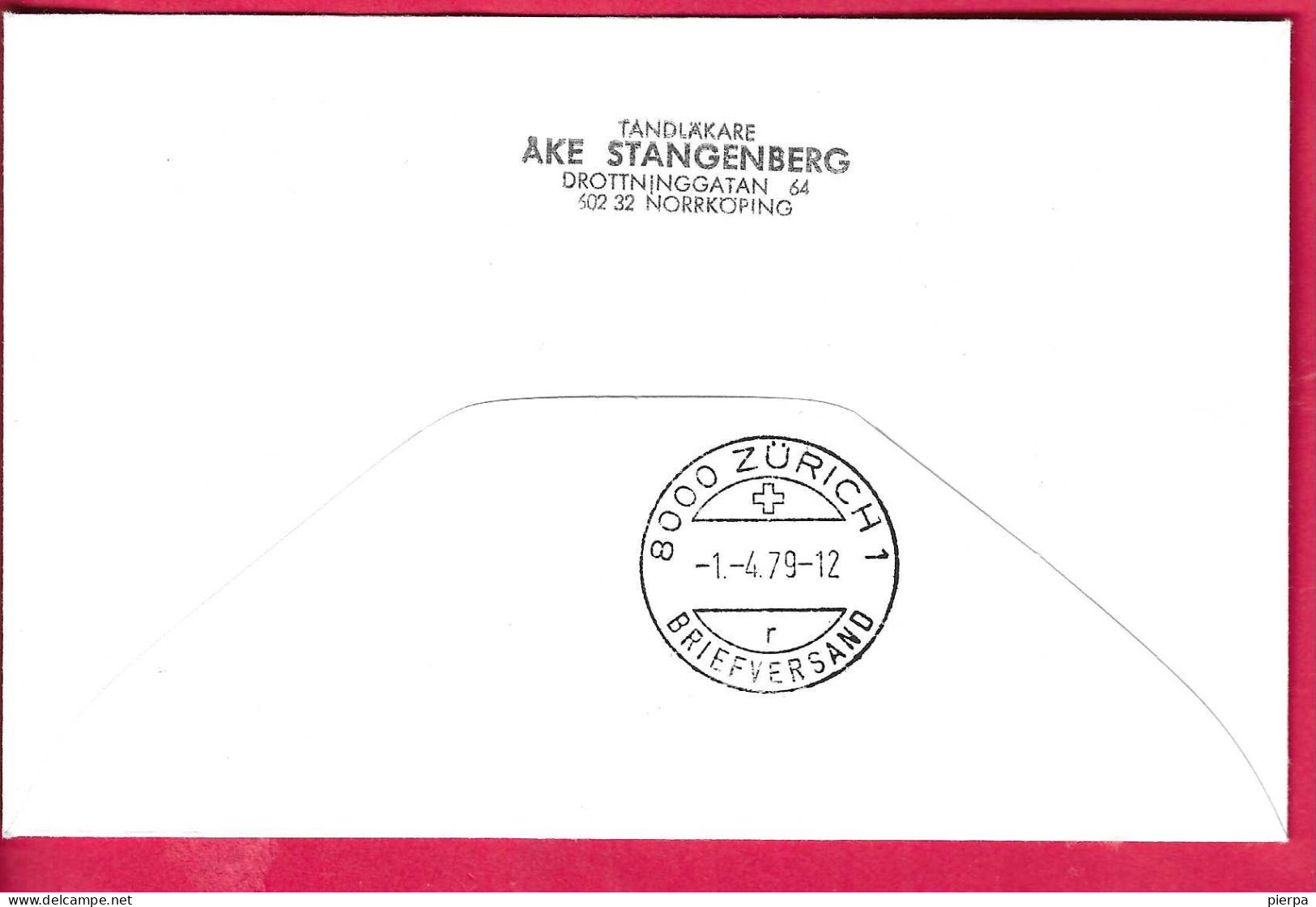 SVERIGE - FIRST DC-9 NON STOP FLIGHT FROM GOTEBORG TO ZURICH * 1.4.1979* ON OFFICIAL ENVELOPE - Brieven En Documenten