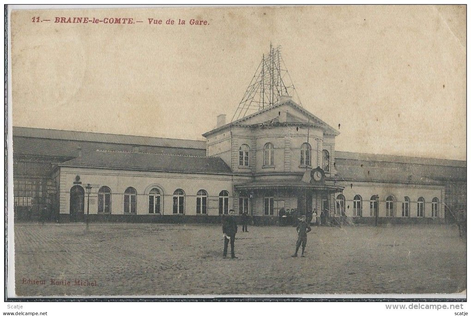 Braine-Le-Comte.  -  Vue De La Gare  -   1928  Naar  Hoboken - Braine-le-Comte
