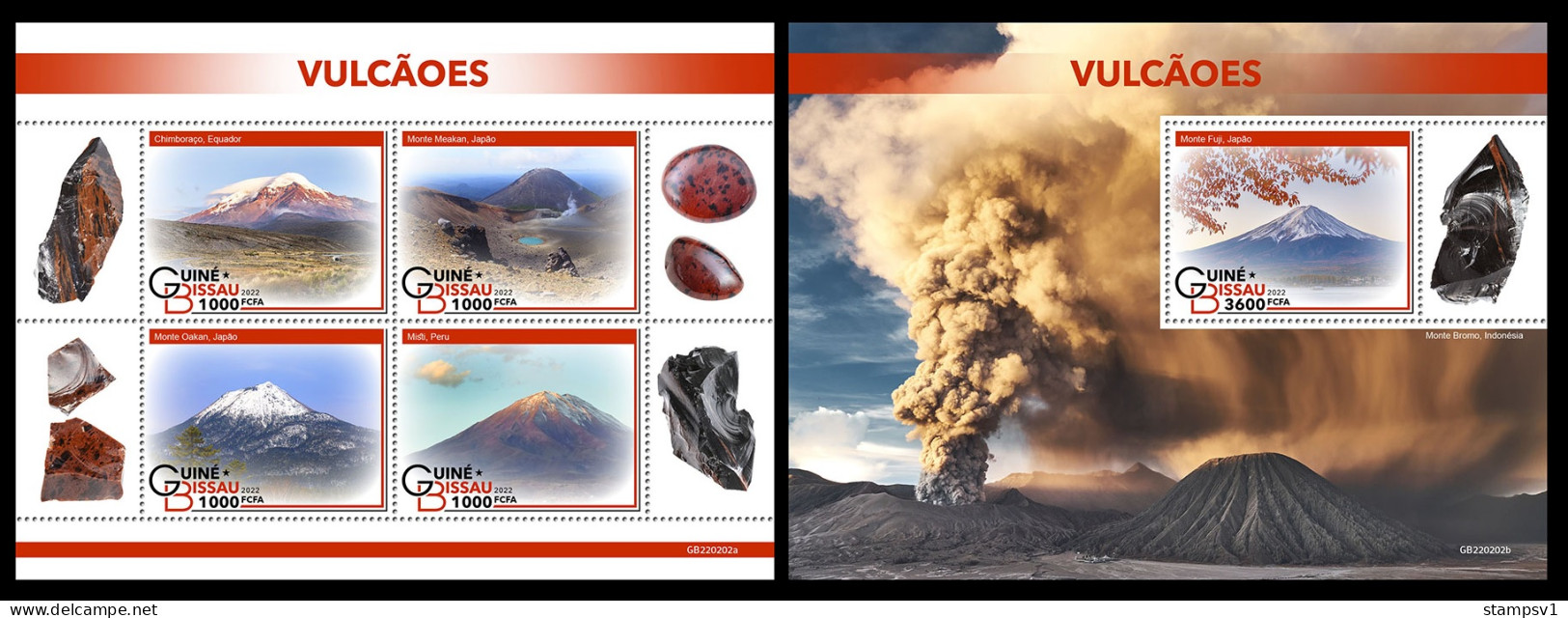 Guinea Bissau  2022 Volcanoes. (202) OFFICIAL ISSUE - Volcans