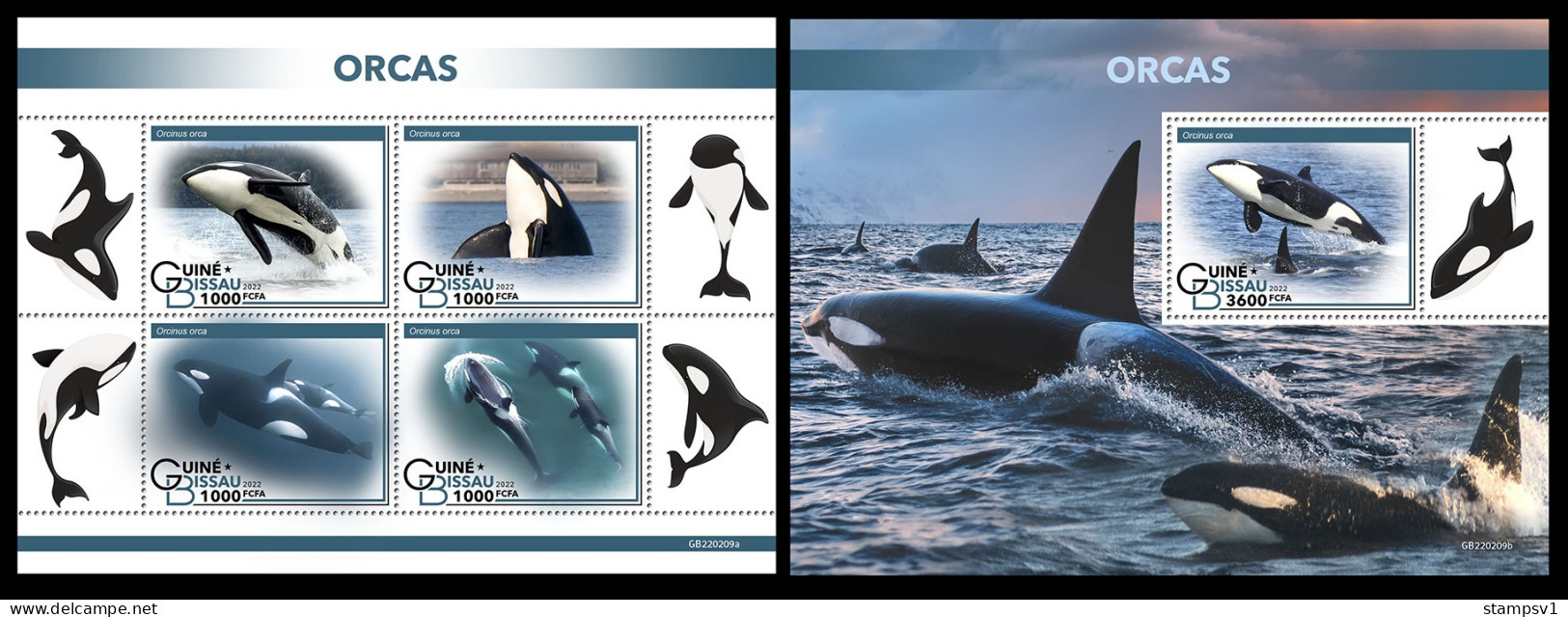 Guinea Bissau  2022 Orcas. (209) OFFICIAL ISSUE - Dauphins