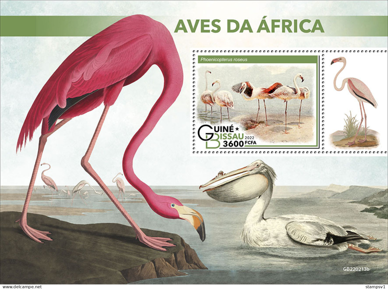 Guinea Bissau  2022 Abrican Birds. Pelicans. (213b) OFFICIAL ISSUE - Pelikane