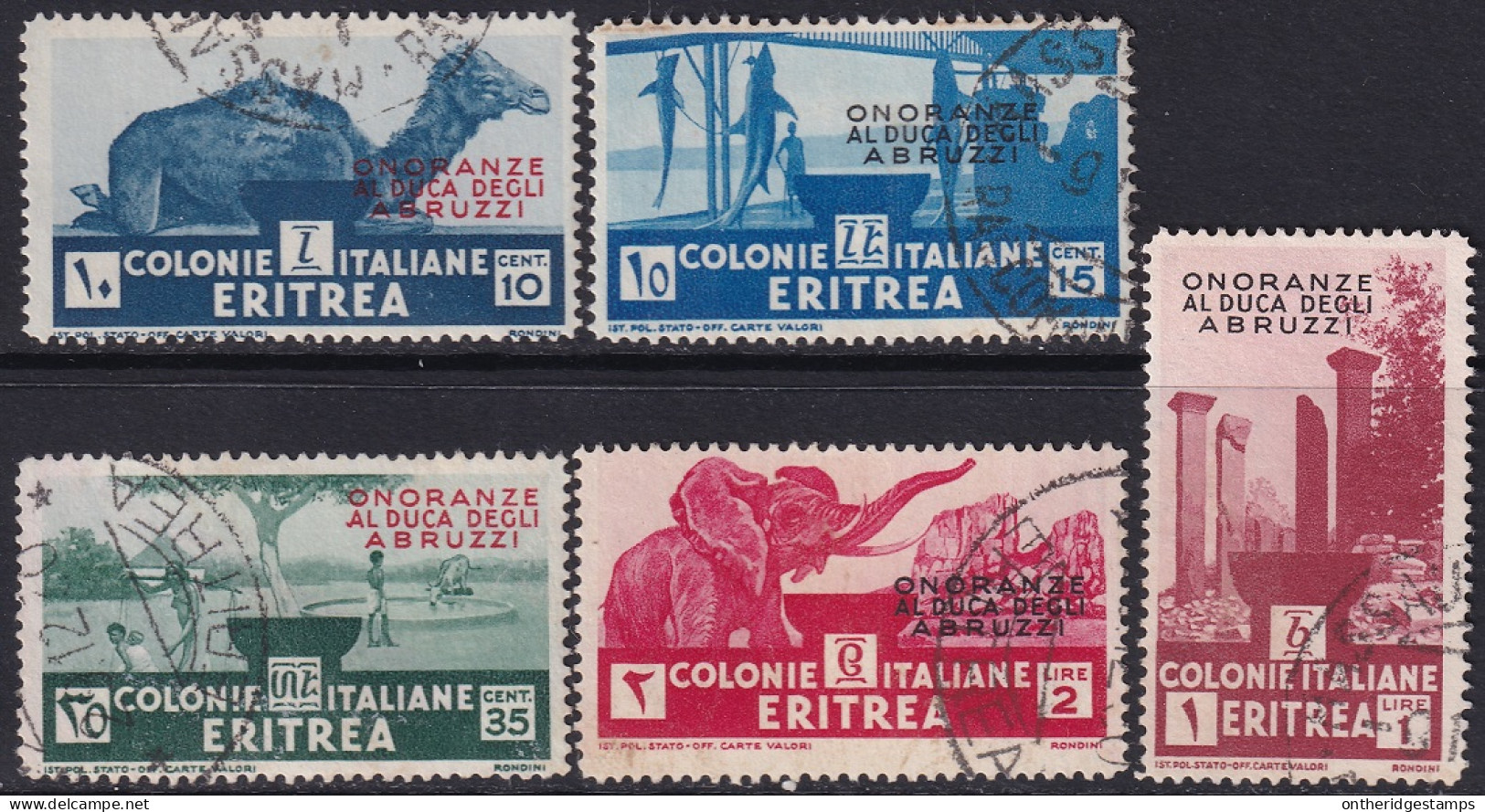 Eritrea 1934 Sc 168-72 Sa 213-7 Partial Set Used Abruzzi Issue - Eritrée