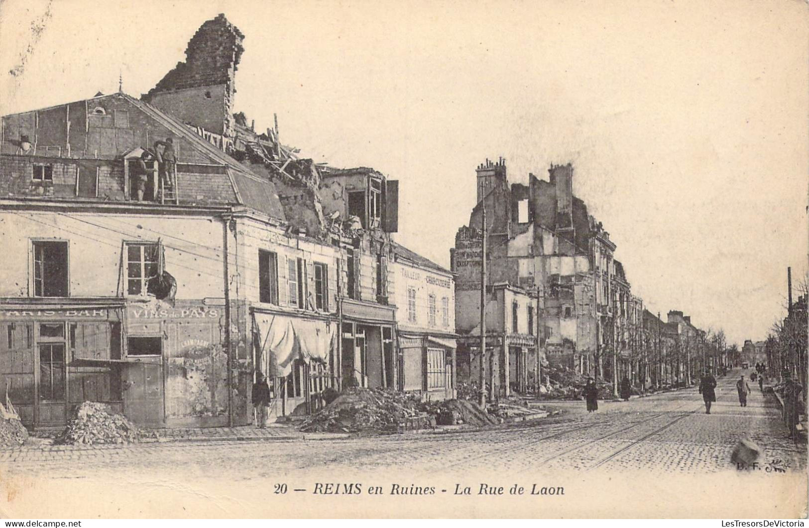 FRANCE - 51 - Reims En Ruines - La Rue De Laon - Carte Postale Ancienne - Reims