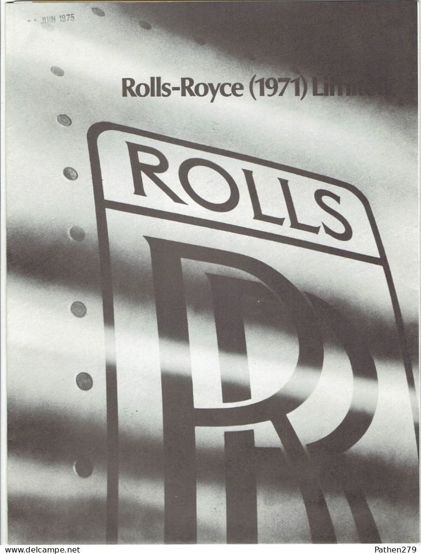 Dépliant Publicitaire Rolls-Royce 1975 Présentant Les Moteurs Aéronautiques, Navals Et Industriels - Pubblicità