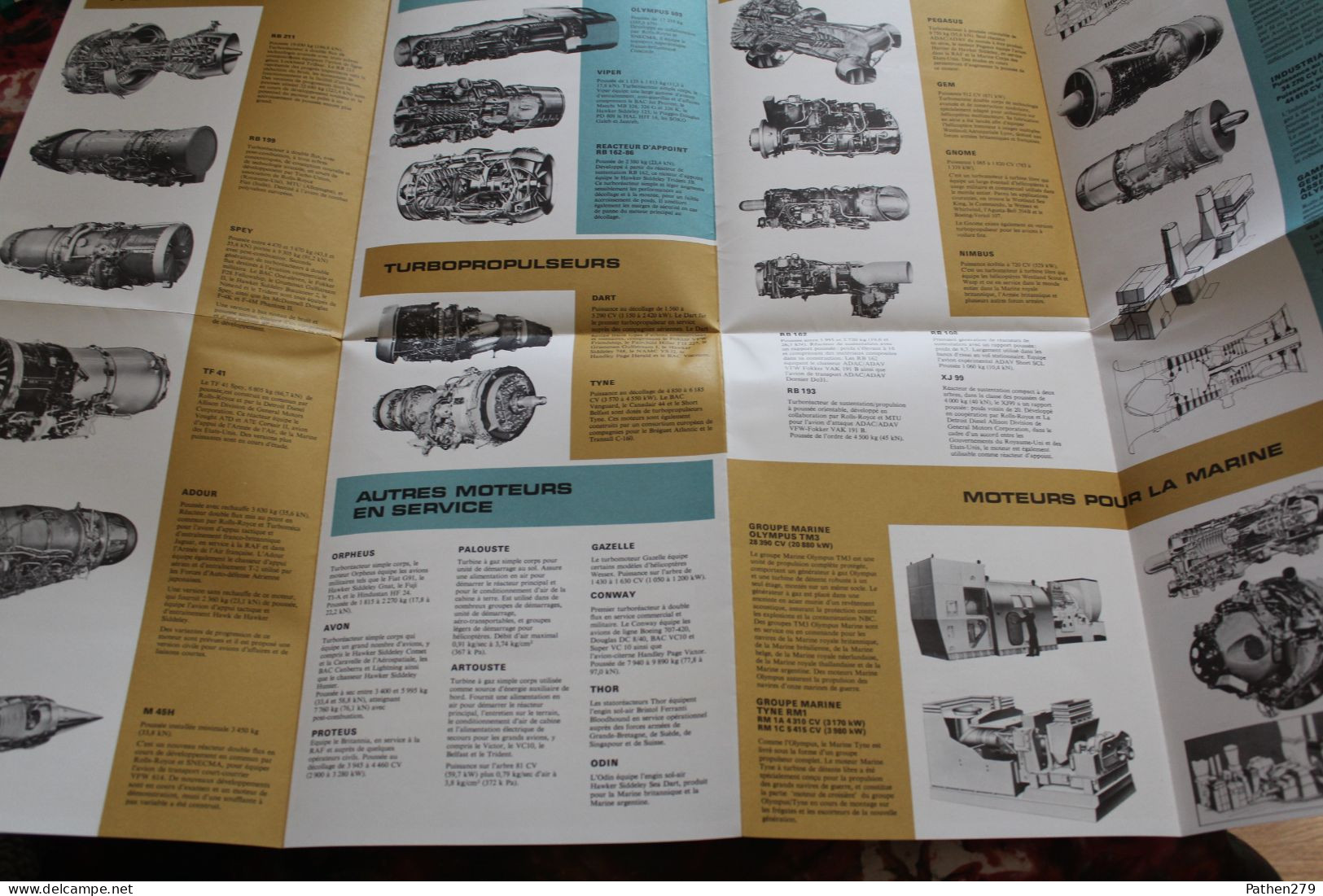 Dépliant Publicitaire Rolls-Royce 1975 Présentant Les Moteurs Aéronautiques, Navals Et Industriels - Werbung