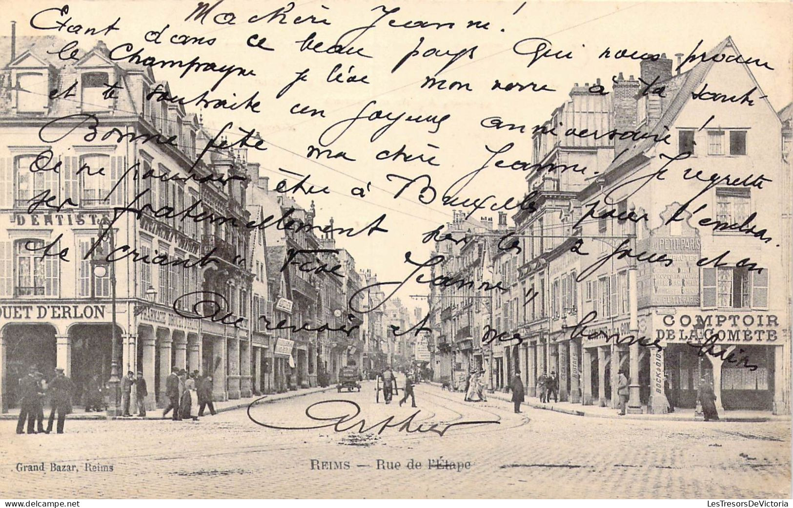 FRANCE - 51 - Reims - Rue De L'Etape - Carte Postale Ancienne - Reims