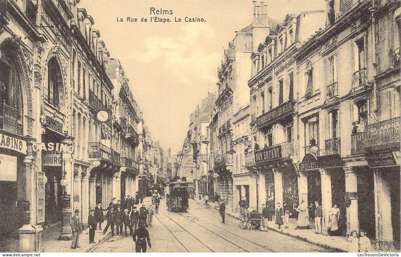 FRANCE - 51 - Reims - La Rue De L'Etape - Le Casino - Carte Postale Ancienne - Reims