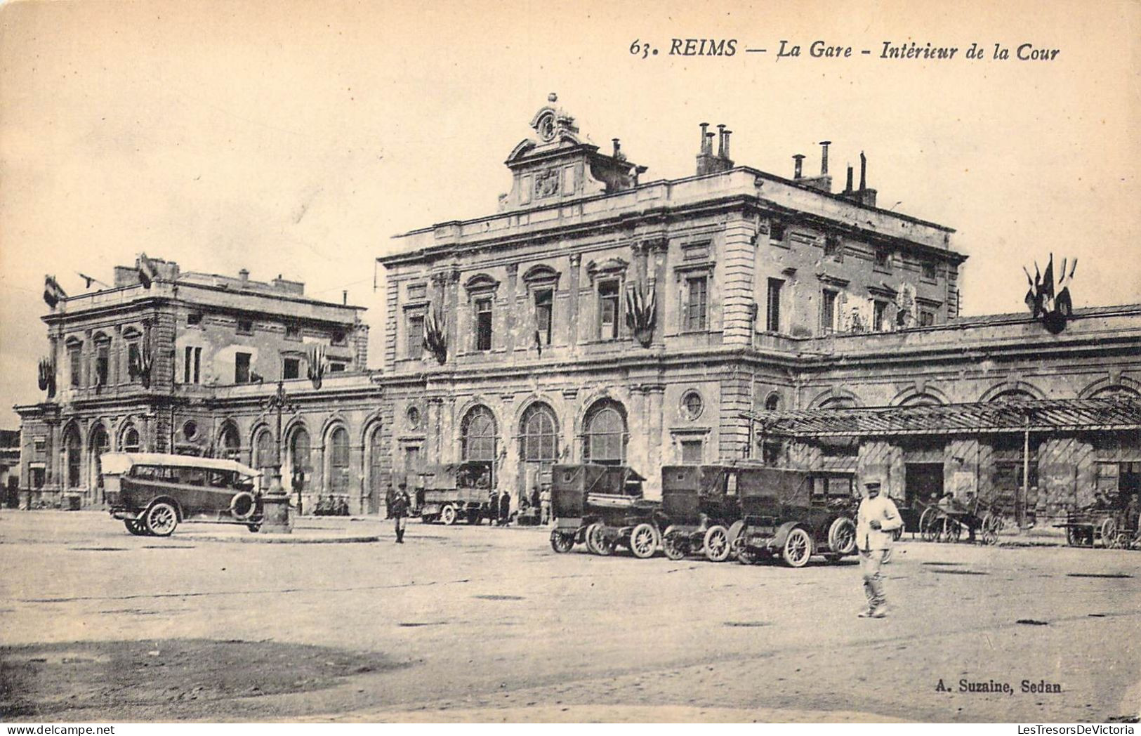 FRANCE - 51 - Reims - La Gare - Intérieur De La Cour - Carte Postale Ancienne - Reims