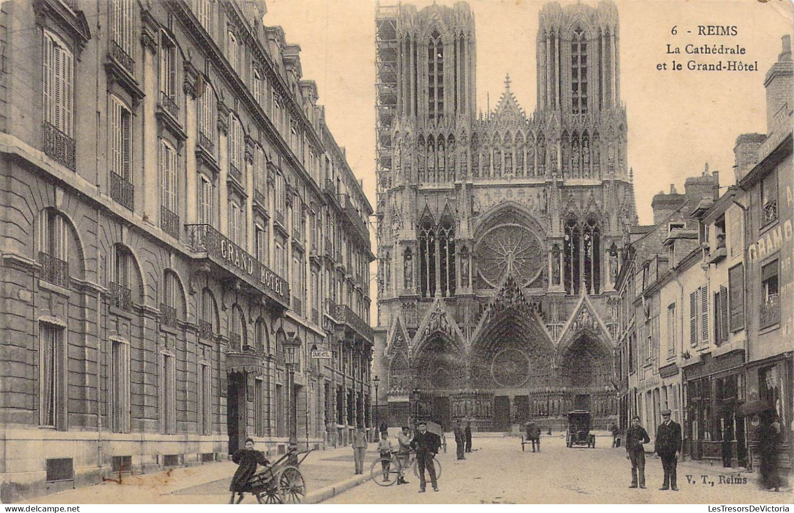 FRANCE - 51 - Reims - La Cathédrale Et Le Grand-Hôtel - Carte Postale Ancienne - Reims