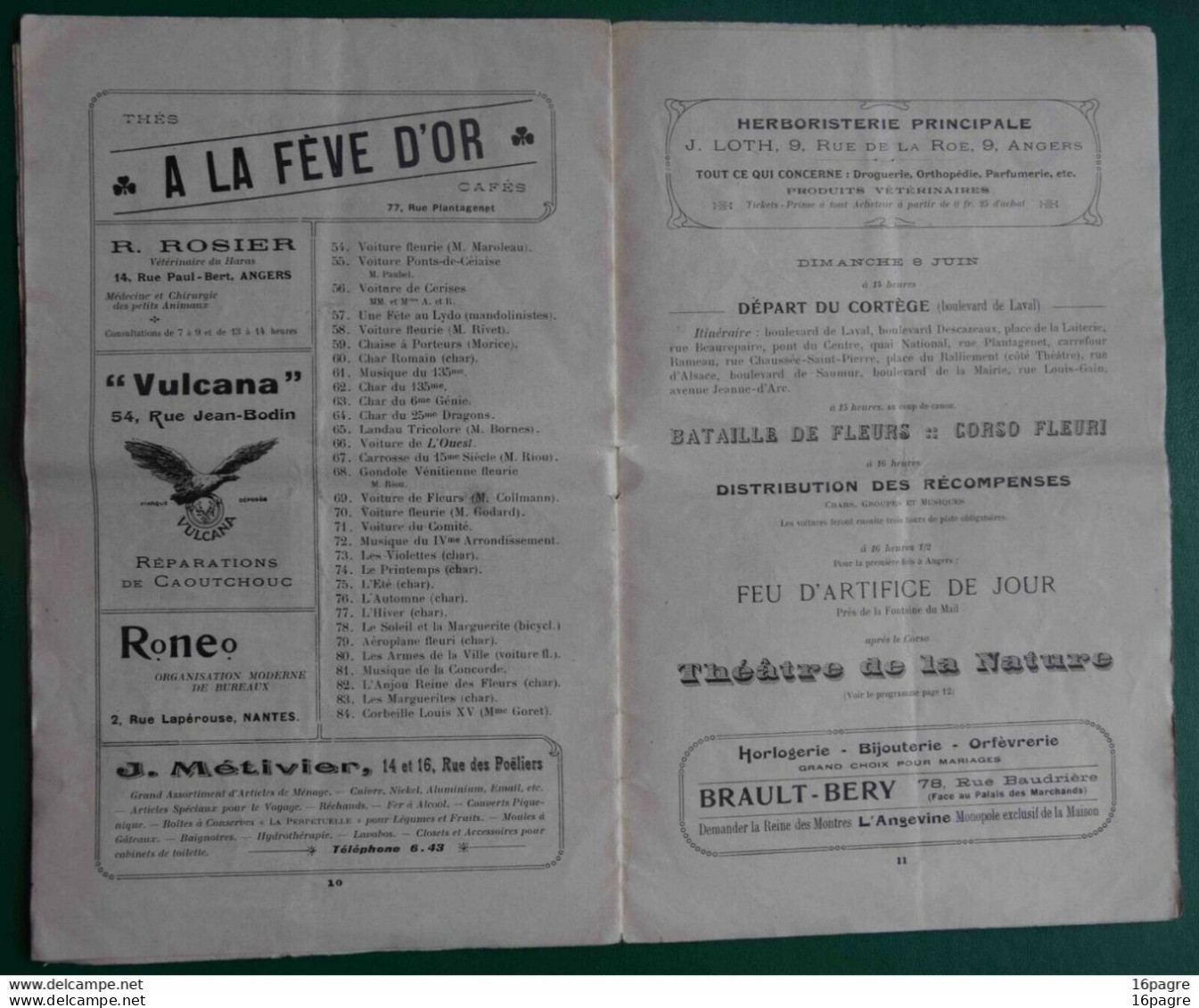 ANCIEN PROGRAMME FÊTE DES FLEURS, ANGERS, 1913. 16 PAGES, PORTRAITS PHOTOS, MAINE-ET-LOIRE, ANJOU - Programmes