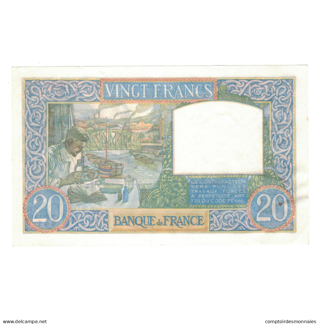 France, 20 Francs, Science Et Travail, 1941, F.2955, TTB+, Fayette:12.12, KM:92b - 20 F 1939-1942 ''Science Et Travail''