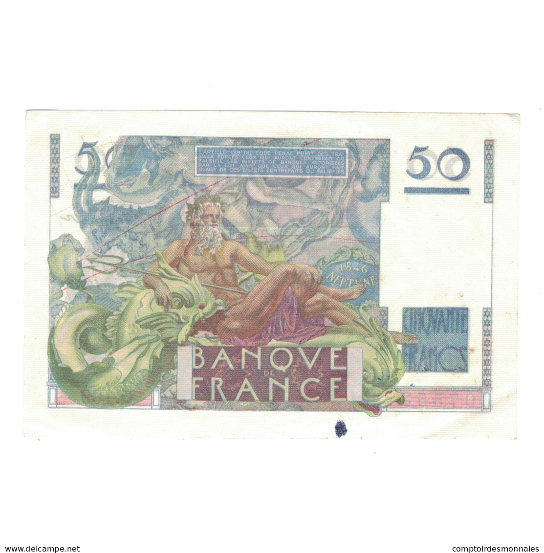 France, 50 Francs, Le Verrier, 1951, Q.169, TTB+, Fayette:Q.169, KM:127c - 50 F 1946-1951 ''Le Verrier''