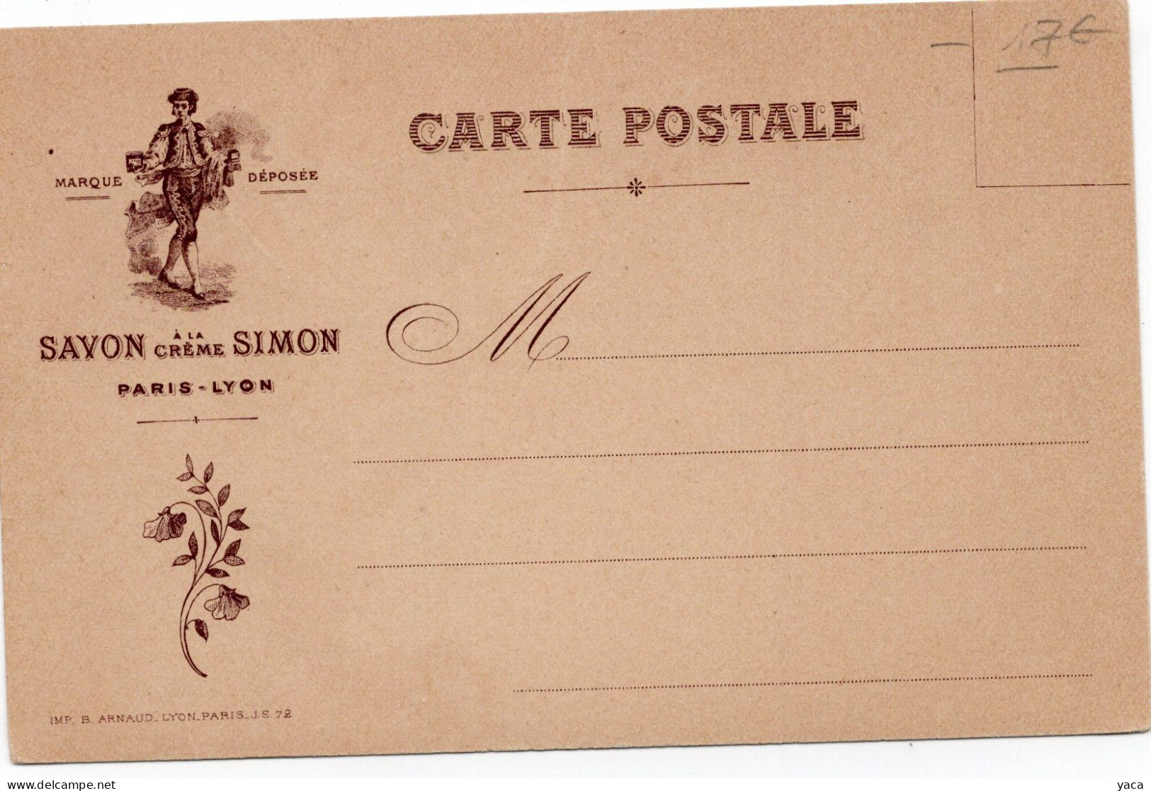 Publicite  "enfant Livreur De Savon Crème Simon " Carte Pionnière - Produits De Beauté