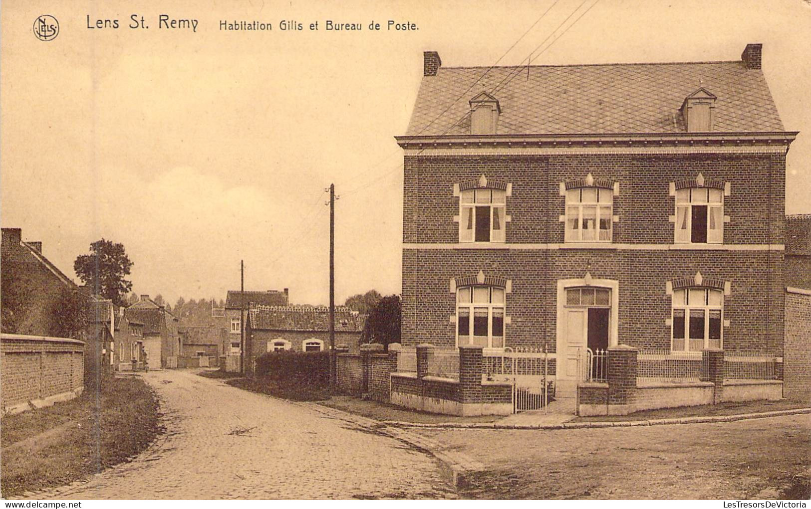 BELGIQUE - LENS ST REMY - Habitation Gillis Et Bureau De Poste - Carte Postale Ancienne - Autres & Non Classés