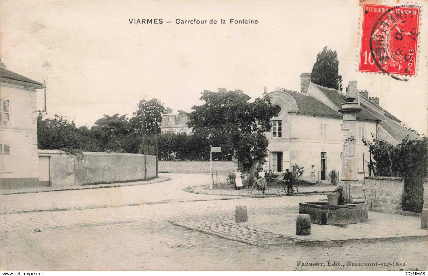 95 - VIARMES - S14968 - Carrefour De La Fontaine - En L'état Pli - L1 - Viarmes