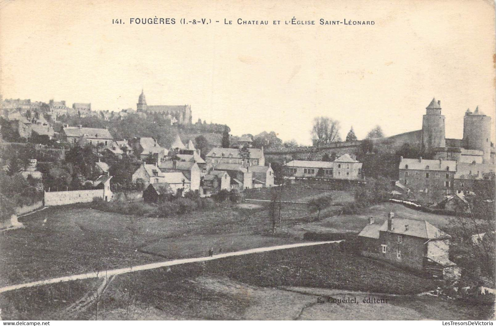 FRANCE - 35 - Fougères - Le Château Et L'Eglise Saint-Léonard - Carte Postale Ancienne - Fougeres