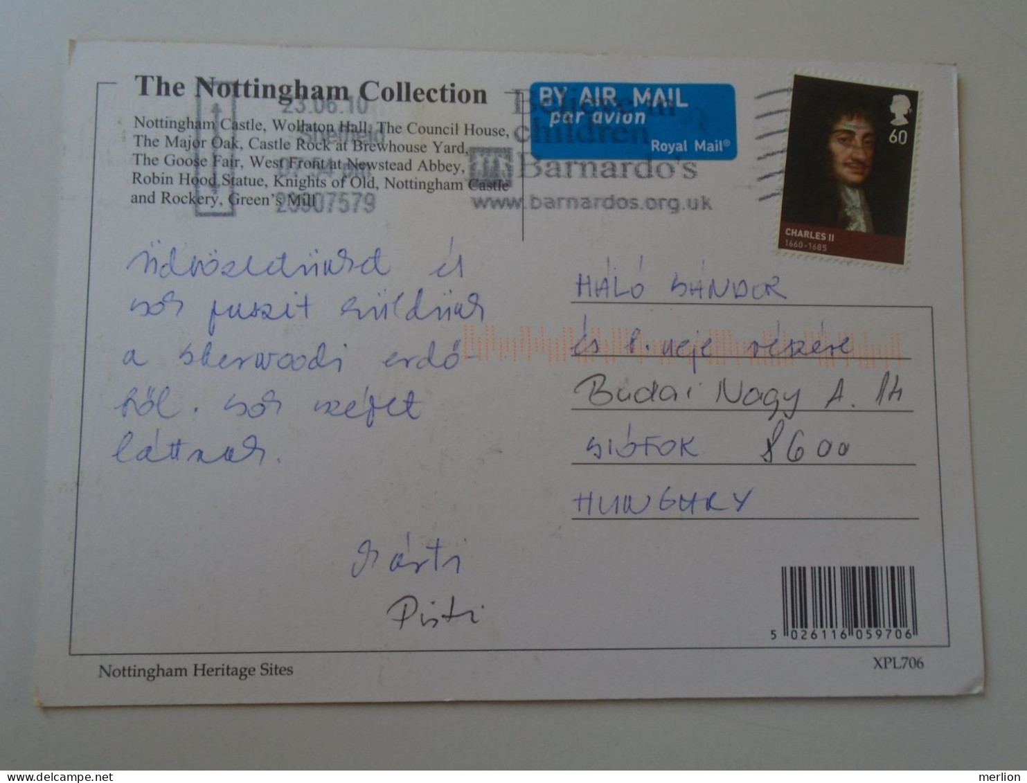 ZA440.5   AK CPM -  Large Postcard - Nottingham Castle   Size 170 X 120 Mm Stamp  Charles II - Nottingham