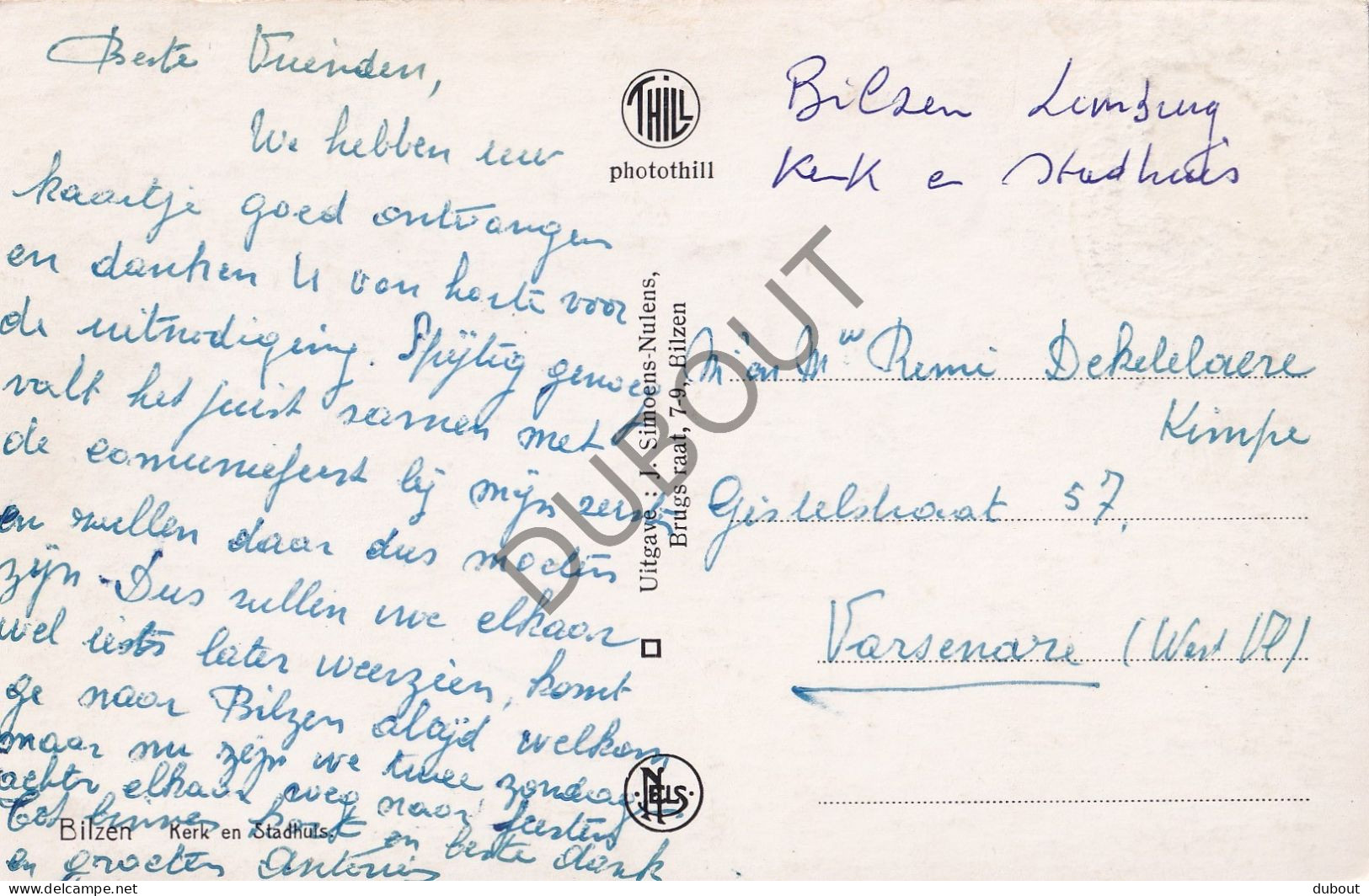 Postkaart/Carte Postale - Bilzen - Kerk En Stadhuis (C3917) - Bilzen