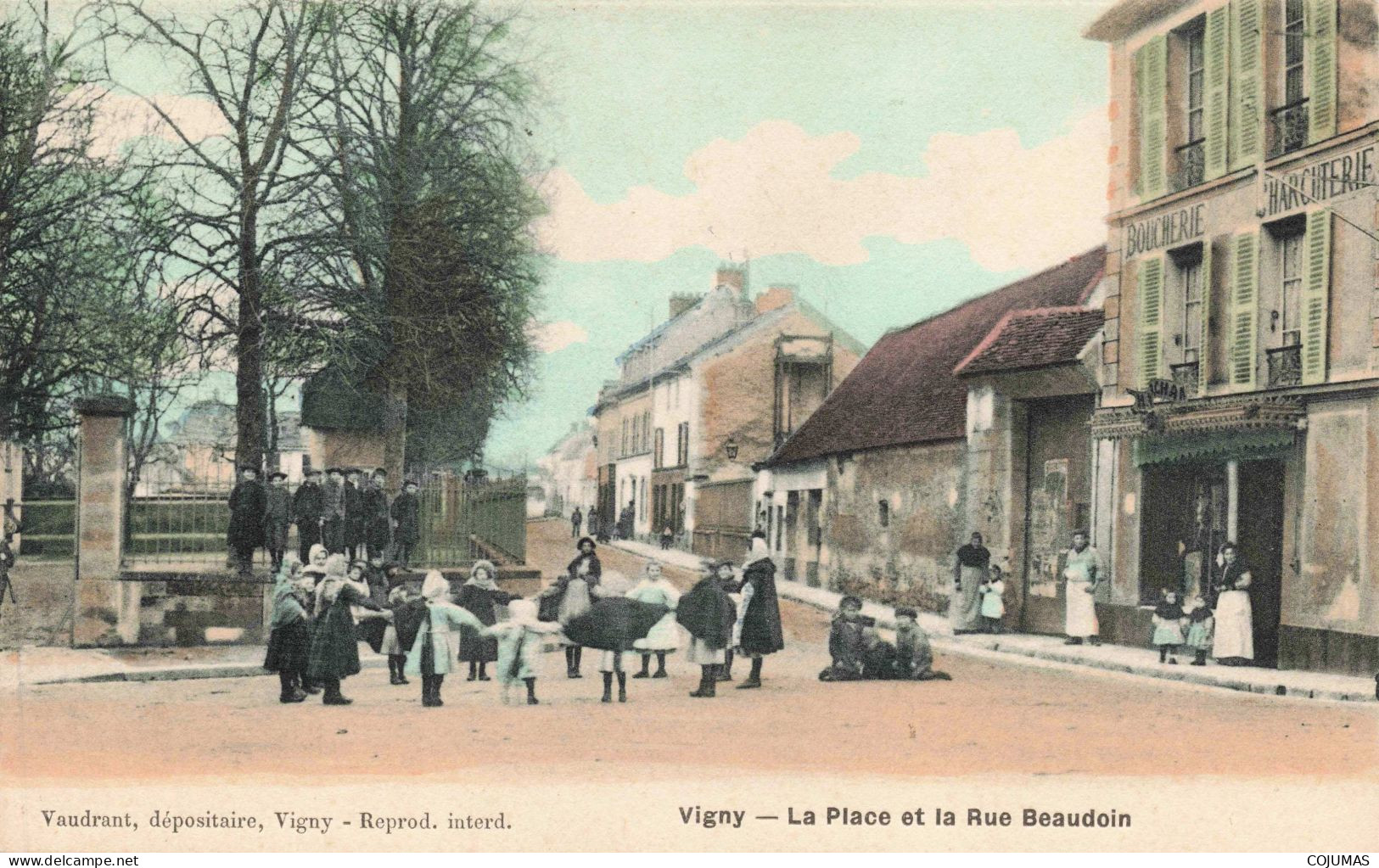 95 - VIGNY - S14975 - La Place Et La Rue Beaudoin - Boucherie Charcuterie - L1 - Vigny