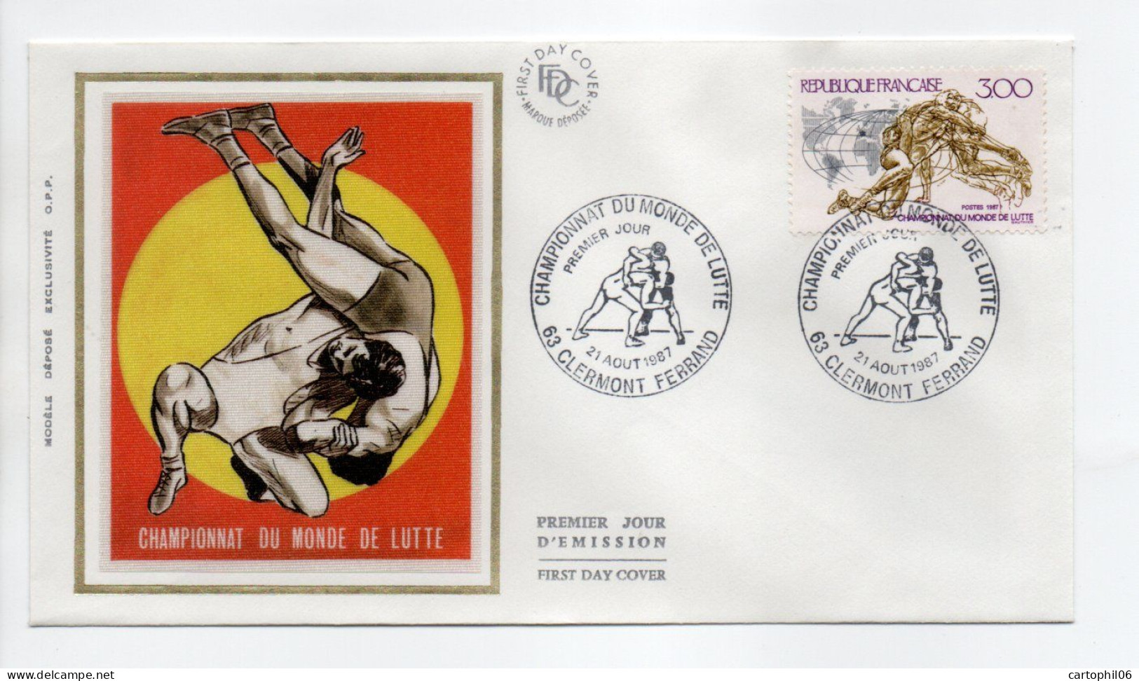 - FDC CHAMPIONNAT DU MONDE DE LUTTE - CLERMONT-FERRAND 21.8.1987 - - Lutte