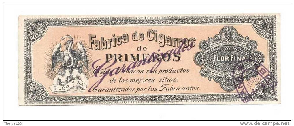 Etiquette Boite De Cigares   Primeros - Etiquettes