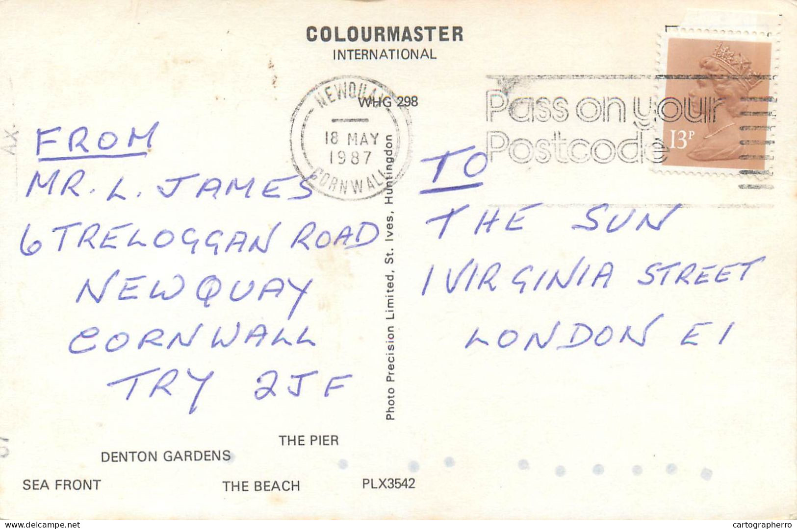 Postcard United Kingdom > England > Cornwall/ Scilly Isles > Newquay 1987 - Newquay