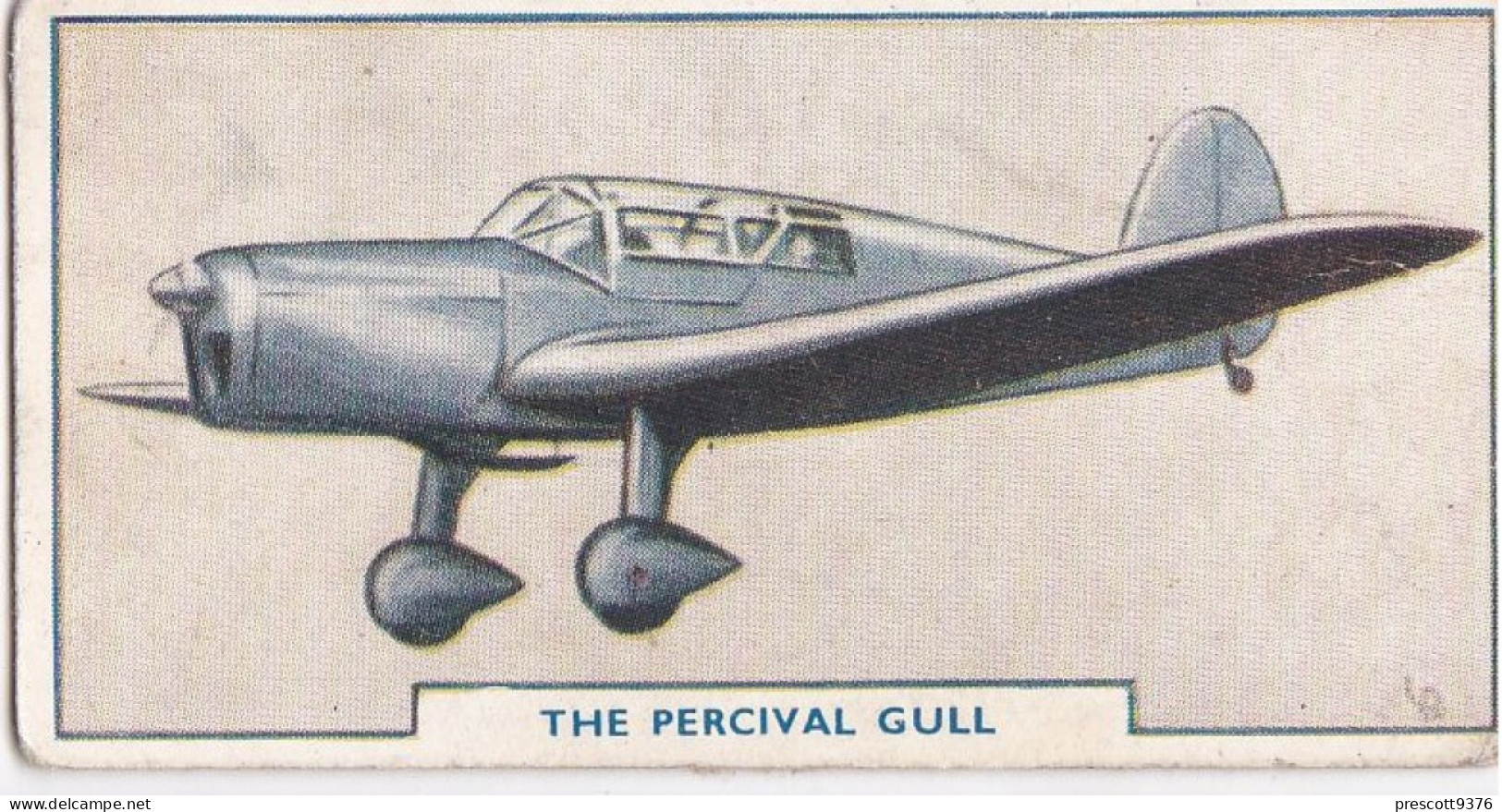 17 The Percival Gull - Aircraft Series 1938 - Godfrey Phillips Cigarette Card - Original - Military - Phillips / BDV