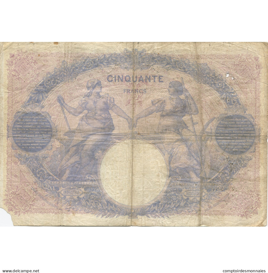 France, 50 Francs, Bleu Et Rose, 1913, M.4760, TB, Fayette:14.26, KM:64e - 50 F 1889-1927 ''Bleu Et Rose''