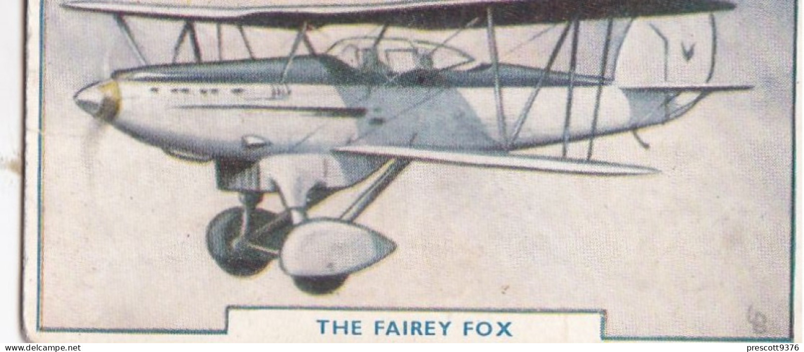 12 Fairey Fox - Aircraft Series 1938 - Godfrey Phillips Cigarette Card - Original - Military - Phillips / BDV