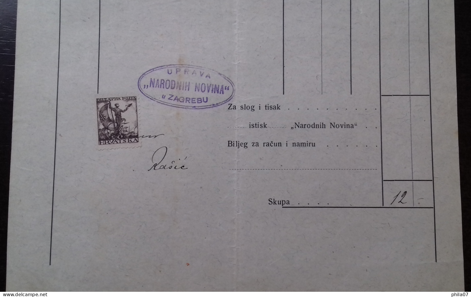 Kingdom Of Yugoslavia - Court Document, Franked With SHS Stamps Of Croatia Instead Of Revenue Stamps. - Lettres & Documents