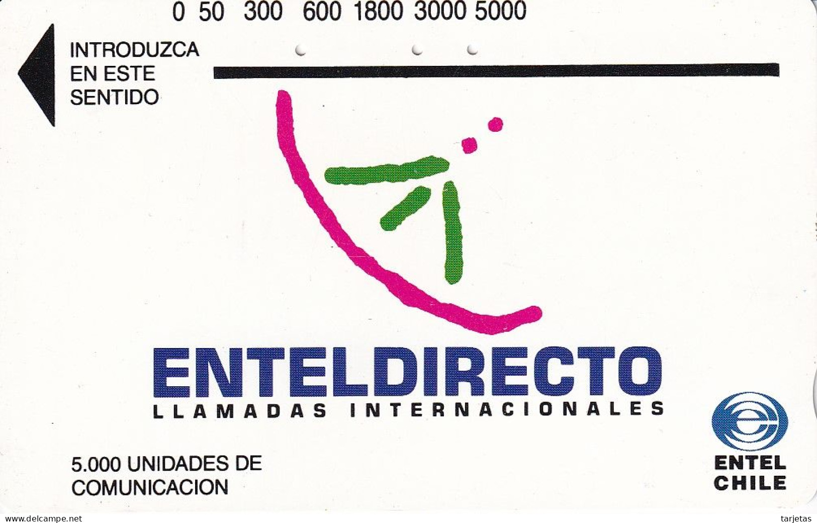 TARJETA TAMURA DE CHILE DE ENTELDIRECTO DE $5000 (parte De Atrás Plateada) - Cile