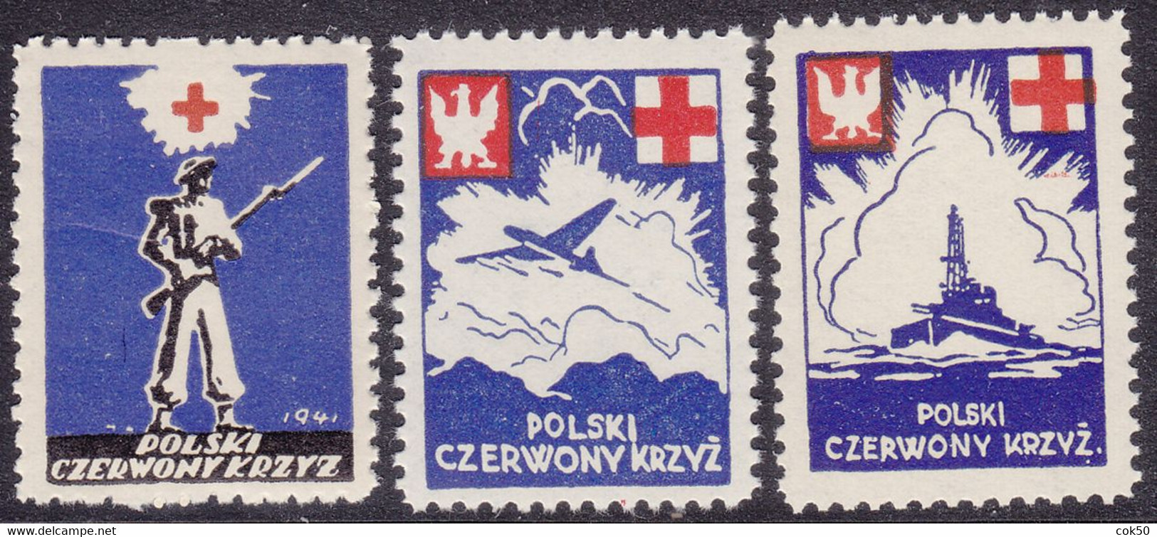 POLAND 1941 - Exile Governm. In London/Red Cross, Complete Set Of 3 - MNH - Government In Exile In London