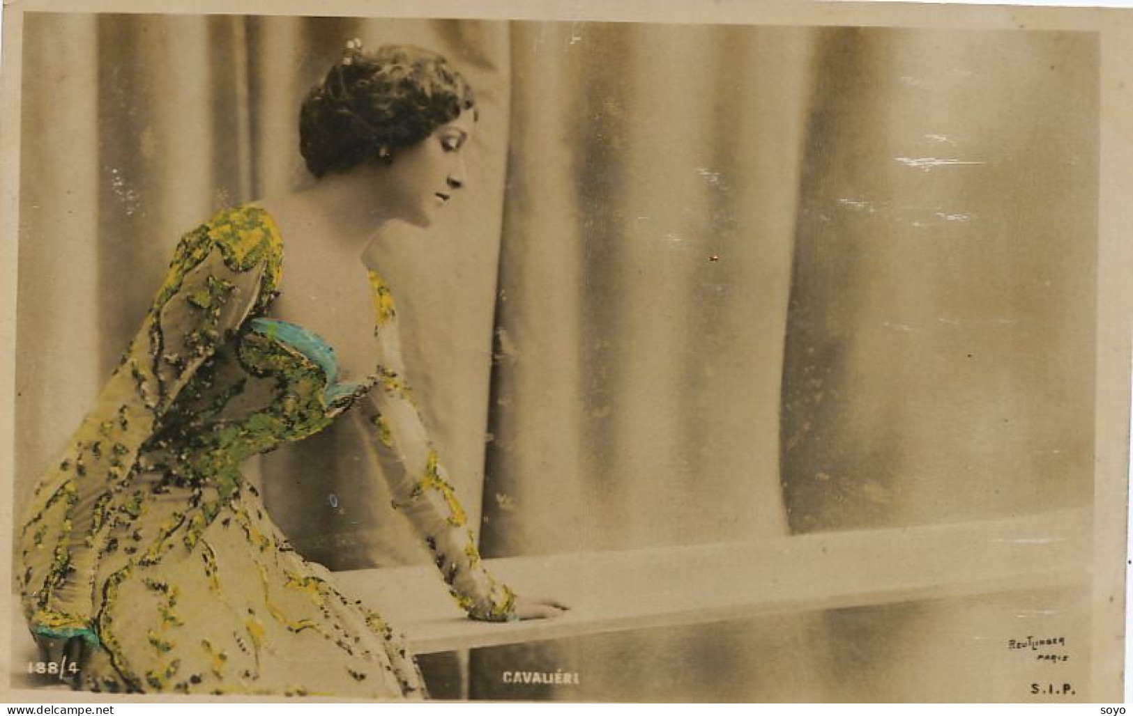 Lina Cavalieri Opera Soprano Née à Viterbo Hand Colored - Opéra