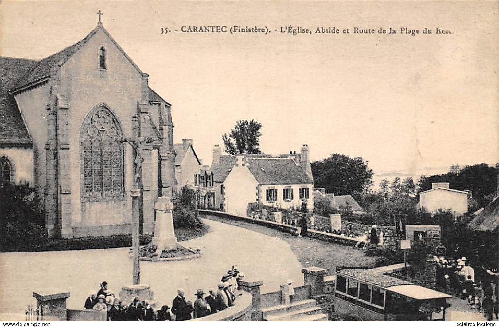 Carantec         29         Eglise Et Route De La Plage De Kelenn. Procession     N° 35   (voir Scan) - Carantec