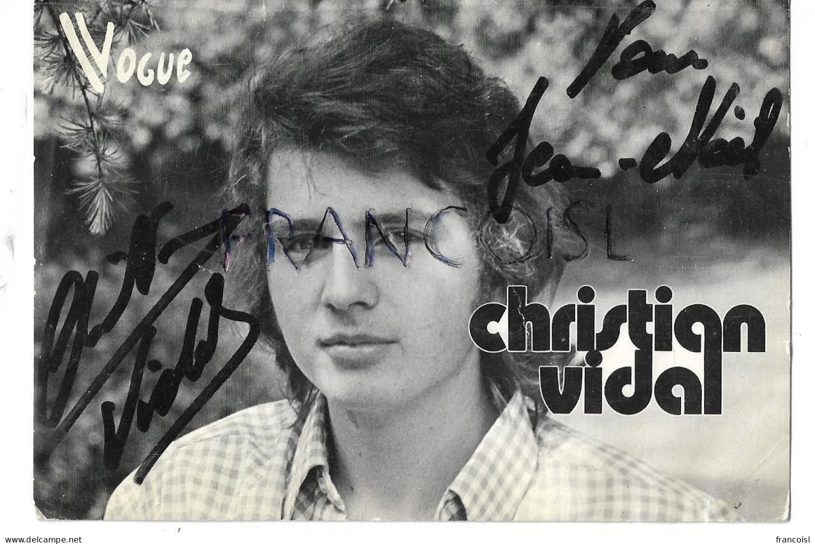 Christian Vidal (1950-  ). Dédicacée - Signiert
