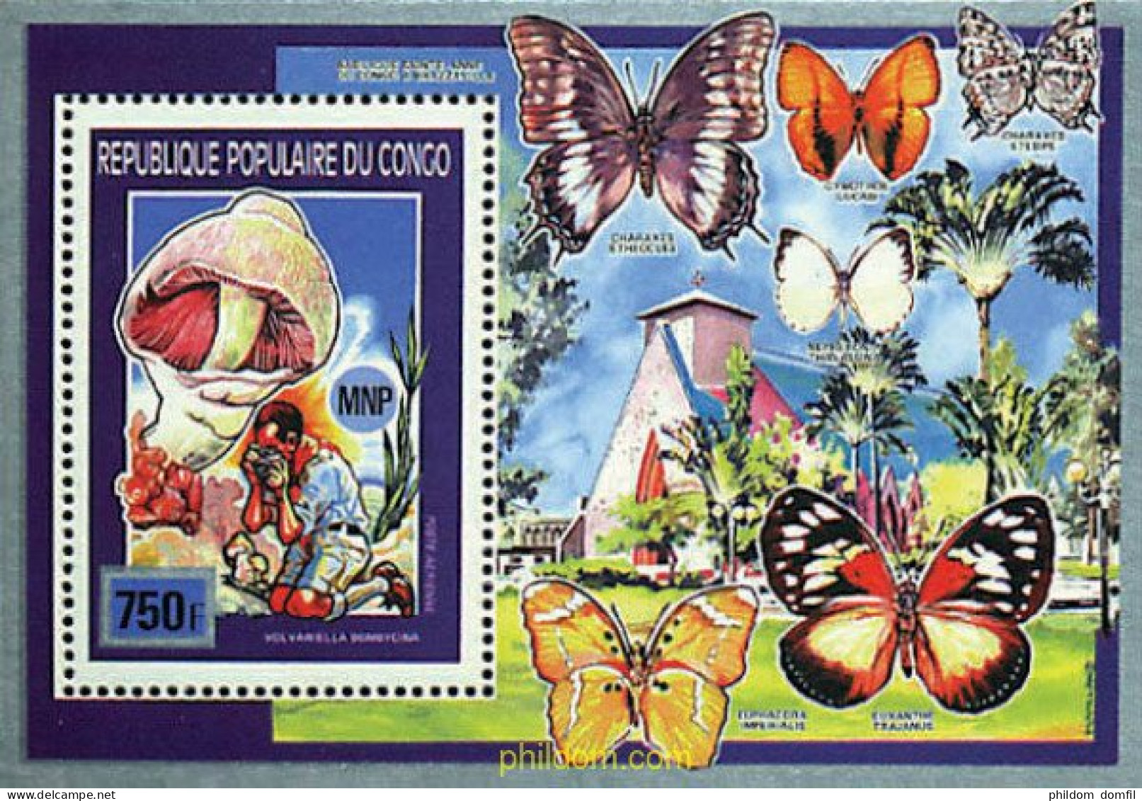 75716 MNH CONGO 1991 ESCULTISMO. SETAS Y MARIPOSAS - Araignées