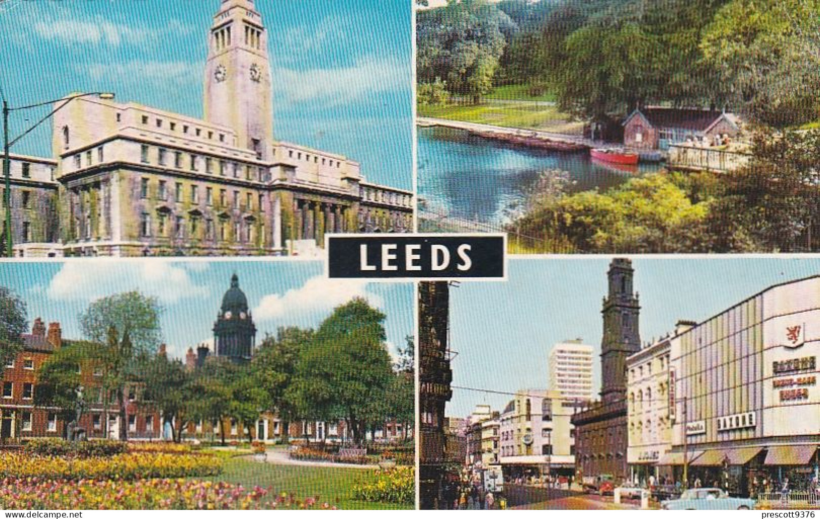 Leeds Multiview Yorkshire - Used Postcard, Stamped 1974 UK, - Leeds