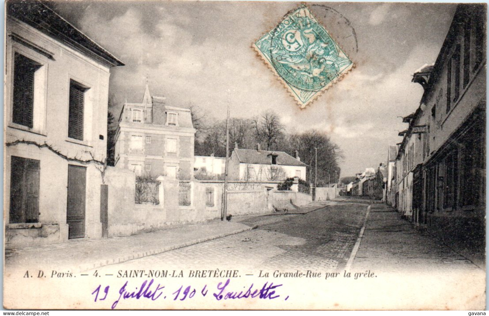 78 SAINT-NOM-la-BRETECHE - La Grande Rue Par La Grele - St. Nom La Breteche