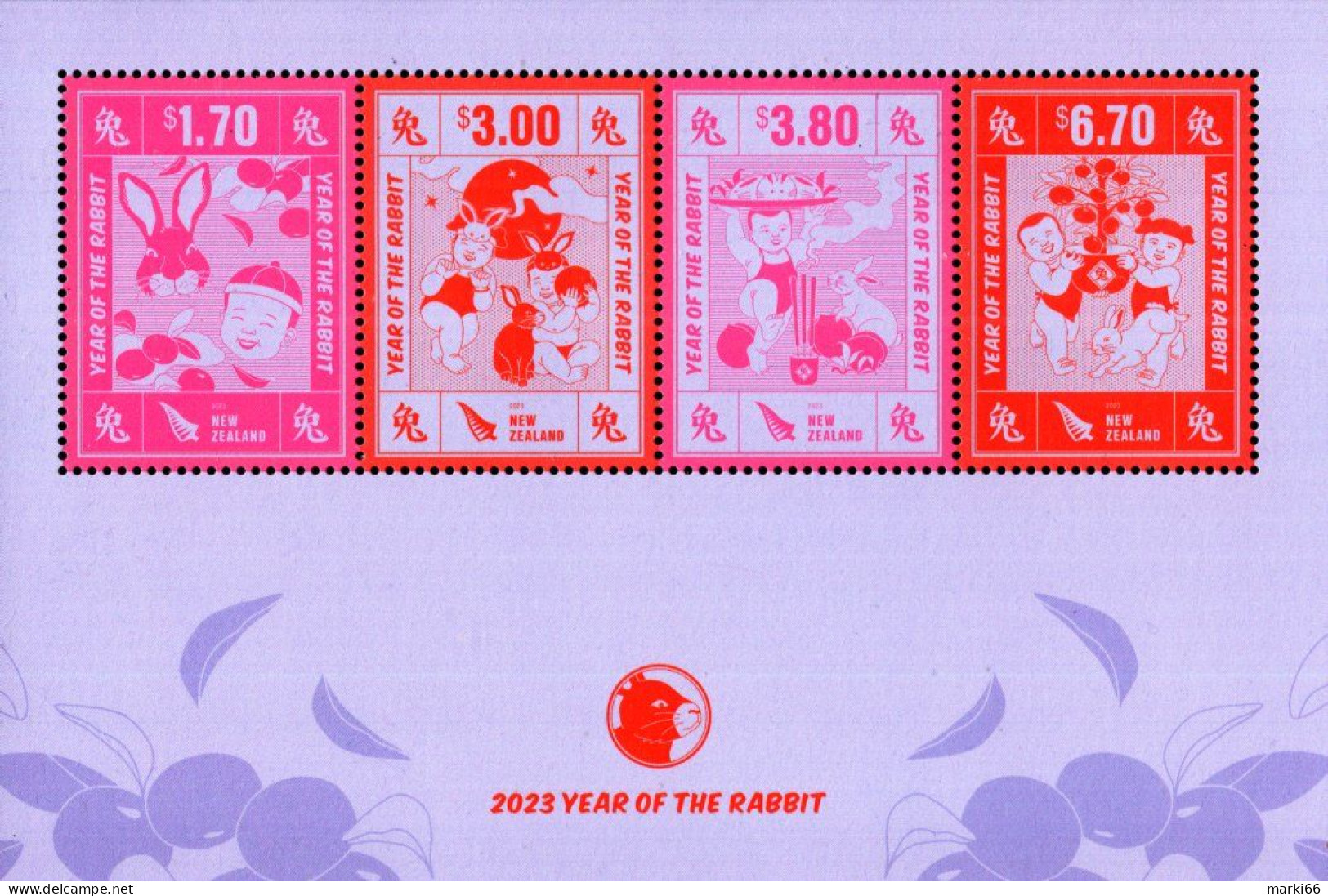 New Zealand - 2023 - Lunar Year Of The Rabbit - Mint Stamp Sheetlet - Unused Stamps