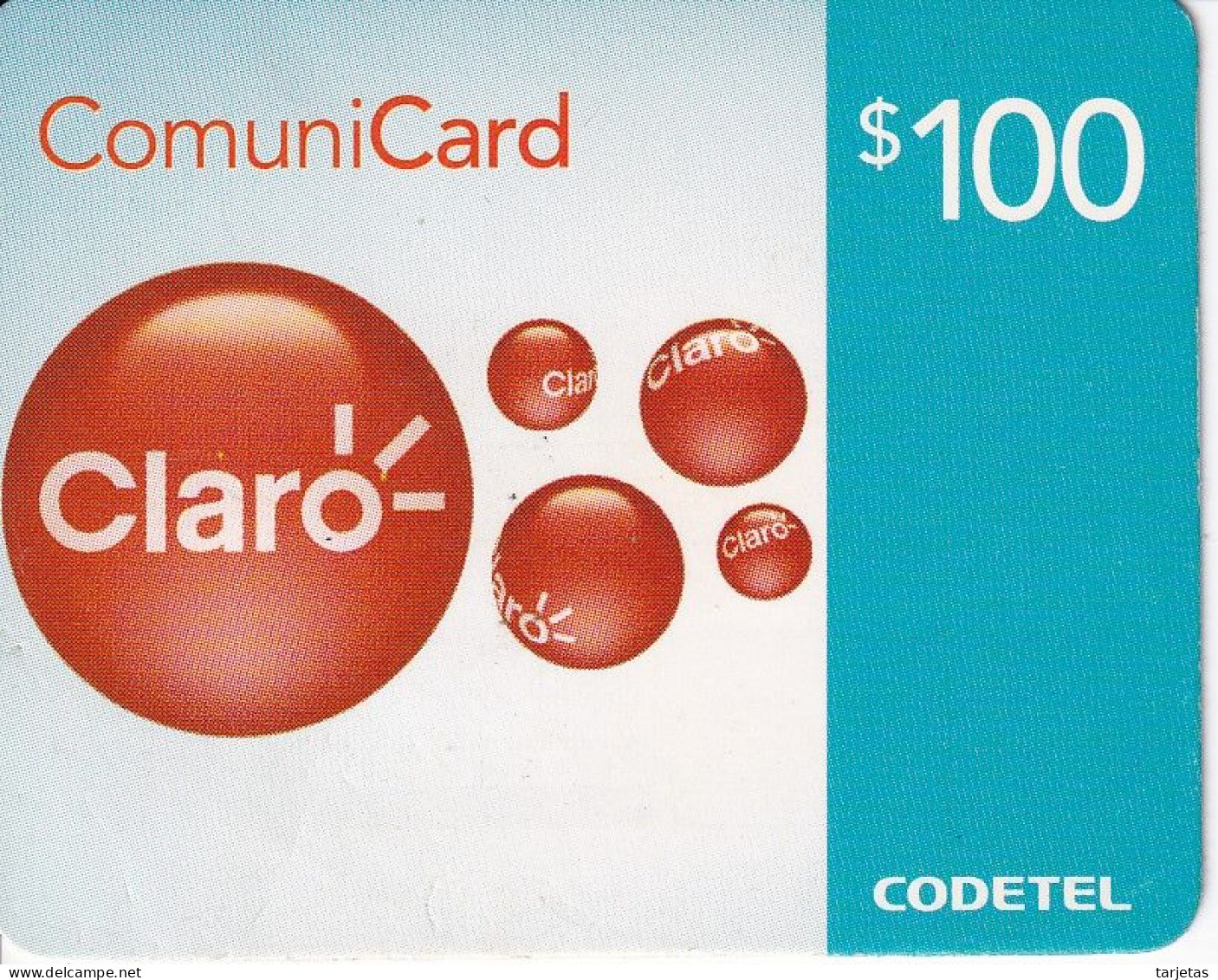 TARJETA DE REPUBLICA DOMINICANA DE COMUNICARD DE CODETEL $100 (CLARO) - Dominicaanse Republiek