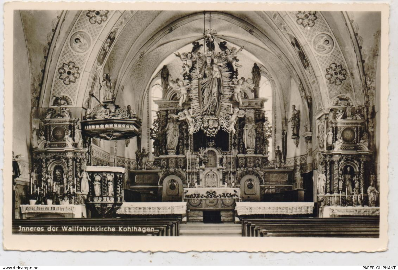 5942 KIRCHHUNDEM - KOHLHAGEN, Wallfahrtskirche, Innenansicht, 1952 - Olpe