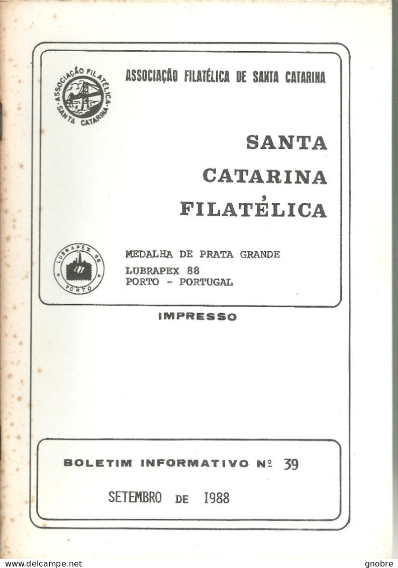 SANTA CATARINA FILATELICA - BRAZIL - MAGAZINE - 1988 -  N° 39 - Magazines